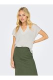 ONLY JDY JDY  Kadın Kısa Kollu Desenli Günlük Bluz Beyaz - 15317398
