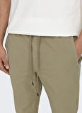 Only & Sons Yüksek Bel Normal Açık Kahve Erkek Chino Pantolon ONSLINUS TAPER 0183 PANT NOOS