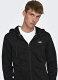Only & Sons Kapüşon Yaka Siyah Erkek Sweatshırt ONSLIAM REG HOODIE TRACKSUIT NOOS