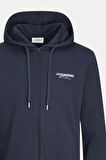 Jack & Jones Erkek Jjalvıs Fermuar Kapamalı Kapüşonlu Sweatshirt 12256847 Lacivert