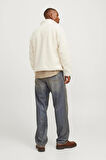 Jack & Jones Erkek Fermuarlı Siyah Sweat Polar Ceket - 12258417