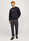 Jack & Jones Düz Yaka Siyah Erkek Sweatshırt 12259149_RDDRYDER SWEAT CREW NECK S