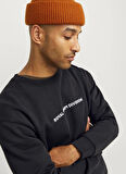 Jack & Jones Düz Yaka Siyah Erkek Sweatshırt 12259149_RDDRYDER SWEAT CREW NECK S