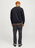 Jack & Jones Düz Yaka Siyah Erkek Sweatshırt 12259149_RDDRYDER SWEAT CREW NECK S