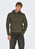 Only & Sons Kapüşon Yaka Koyu Kahve Erkek Sweatshırt ONSCERES HOODIE SWEAT NOOS