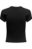 ONLELINA S/S O-NECK SHORT TOP JRS NOOS SİYAH