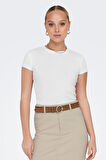 Only Kadın Elina Kadın Beyaz Basic T-shirt - 15320229-W