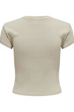 ONLELINA S/S O-NECK SHORT TOP JRS NOOS AÇIK BEJ