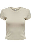 ONLELINA S/S O-NECK SHORT TOP JRS NOOS AÇIK BEJ