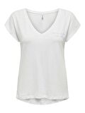 Only Kadın V-Yaka İşlemeli T-shirt - 15320529