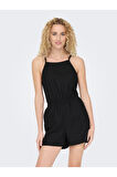 ONLCARO LINEN BL STRAP PLAYSUIT PNT Kadın Siyah Tulum - 15318559