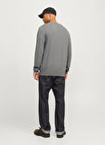 Jack & Jones Bisiklet Yaka Relaxed Gri Erkek Kazak 12257854_RDDBROOKS KNIT CREW NECK L