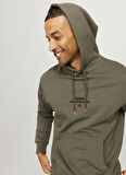 Jack & Jones Kapüşon Yaka Haki Erkek Sweatshırt 12259068_RDDBENJAMIN HOOD SWEAT L/S