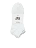 Jack & Jones 3lü Beyaz Siyah Pamuklu Çorap-12260079