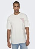 Only & Sons O Yaka Baskılı Beyaz Erkek T-Shirt ONSKENNY RLX TEXT SS TEE