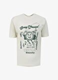 Only & Sons O Yaka Baskılı Beyaz Erkek T-Shirt ONSKELVIN RLX CARTOON SS TEE