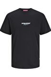 JACK&JONES JORARUBA PUFF BRANDING TEE SS CREW NECK 12255557 SİYAH