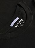 Jack & Jones Bisiklet Yaka Siyah Erkek T-Shirt JORARUBA CHEST EMB TEE SS CREW NECK