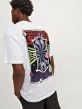 Jack & Jones Erkek Sırt Baskılı Oversize T-shirt - 12256930