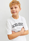Jack & Jones Baskılı Beyaz Erkek Çocuk T-Shirt 12258924