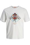 JACK&JONES JORCOCONUT SKULL TEE SS CREW NECK LN 12255192 BEYAZ