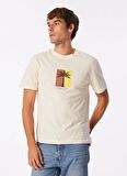 Jack & Jones Bisiklet Yaka Krem Erkek T-Shirt JORMARBELLA BRANDING TEE SS CREW NE