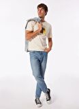 Jack & Jones Bisiklet Yaka Krem Erkek T-Shirt JORMARBELLA BRANDING TEE SS CREW NE