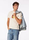 Jack & Jones Bisiklet Yaka Krem Erkek T-Shirt JORMARBELLA BRANDING TEE SS CREW NE