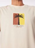 Jack & Jones Bisiklet Yaka Krem Erkek T-Shirt JORMARBELLA BRANDING TEE SS CREW NE