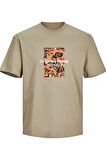 JACK&JONES JORSEQUOIA TEE SS CREW NECK LN 12256717 GÜMÜŞ