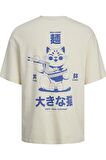 JACK&JONES JORTOKYO MARKET TEE SS CREW NECK TG LN 12256932 KREM