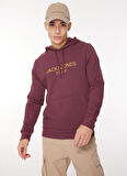Jack & Jones Kapüşon Yaka Bordo Erkek Sweatshırt 12261177_JORLOUI SWEAT HOOD EXC