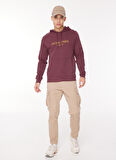 Jack & Jones Kapüşon Yaka Bordo Erkek Sweatshırt 12261177_JORLOUI SWEAT HOOD EXC