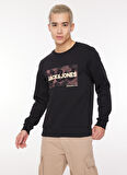 Jack & Jones Bisiklet Yaka Siyah Erkek Sweatshırt 12261183_JCOAREA SWEAT CREW EXC