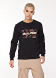 Jack & Jones Bisiklet Yaka Siyah Erkek Sweatshırt 12261183_JCOAREA SWEAT CREW EXC