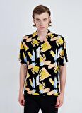 Jack & Jones Relaxed Siyah Erkek Gömlek JORJEFF GALLERY AOP RESORT SHIRT SS