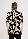 Jack & Jones Relaxed Siyah Erkek Gömlek JORJEFF GALLERY AOP RESORT SHIRT SS