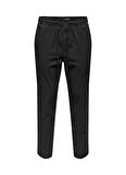 Only & Sons Yüksek Bel Dar Paça Normal Siyah Erkek Pantolon ONSLINUS TAPER 0183 PANT NOOS