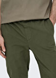 Only & Sons Yüksek Bel Normal Haki Erkek Chino Pantolon ONSLINUS TAPER 0183 PANT NOOS