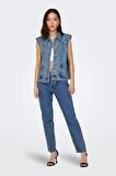 Only Onlkennedy Sl Waistcoat Kadın Denim Yelek 15278041