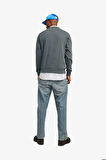 Jack & Jones Jorvesterbro Sweat Crew Neck Noos Erkek Gri Sweatshirt 12241694-IronGate