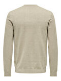 ONSLOUI REG 12 MEL CREW KNIT NOOS Erkek Bej Kazak - 22029951