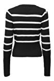 ONLPIUMO LS PUFF STRIPE O-NECK CC KNT SİYAH15324211