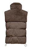 ONLWANJA FUR PUFFER MIX WAISTCOAT CC OTW A.HAKİ