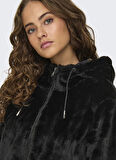 Only Siyah Kadın Mont ONLVENICE FAUX FUR HOOD BOMBER CC O
