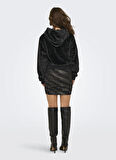 Only Siyah Kadın Mont ONLVENICE FAUX FUR HOOD BOMBER CC O