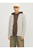 Jack & Jones Erkek Strickjacke Einfarbig Bej Düğmeli Hırka - 12257492