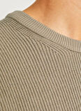 Jack & Jones Dik Yaka Fitted Kahve Erkek Kazak 12257771_JJEPERFECT KNIT CREW NECK