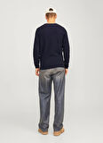 Jack & Jones Bisiklet Yaka Regular Fit Lacivert Erkek Kazak 12258407_JJECOOPER KNIT CREW NECK N