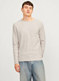 Jack & Jones Bisiklet Yaka Normal Bej Erkek Kazak 12258407_JJECOOPER KNIT CREW NECK N